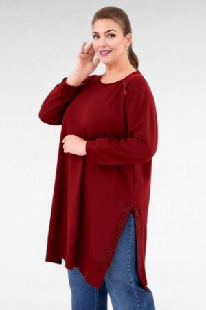 KL.703 - Stiilne alt sätendavate triipudega lõhikutega dresskleit "Marissa"