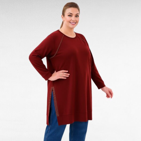 KL.703 - Stiilne alt sätendavate triipudega lõhikutega dresskleit "Marissa" - Image 3