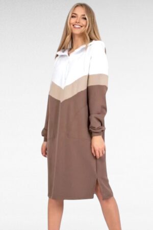 KL.882 - Puuvillane taskute ja kapuutsiga dresskleit "Rue Paris"