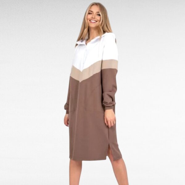 KL.882 - Puuvillane taskute ja kapuutsiga dresskleit "Rue Paris"