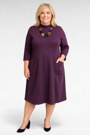 KL.896 - Lilla puuvillane taskutega kleit "Wool Overs"