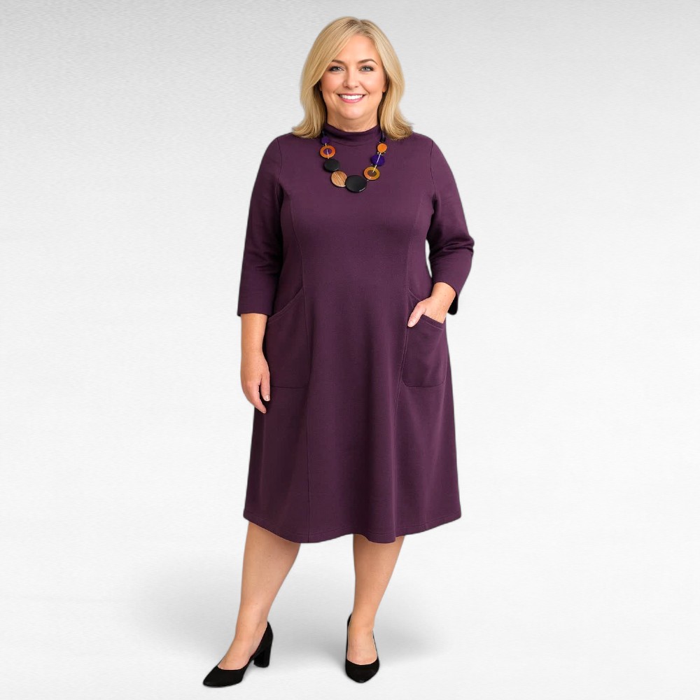 KL.896 - Lilla puuvillane taskutega kleit "Wool Overs"