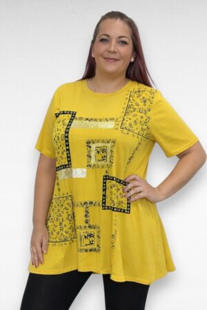 TU.100 - Puuvillane sätendava mustriga tuunika "Elegants"