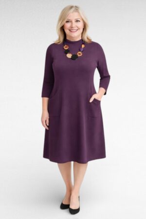 KL.896 - Lilla puuvillane taskutega kleit "Wool Overs"