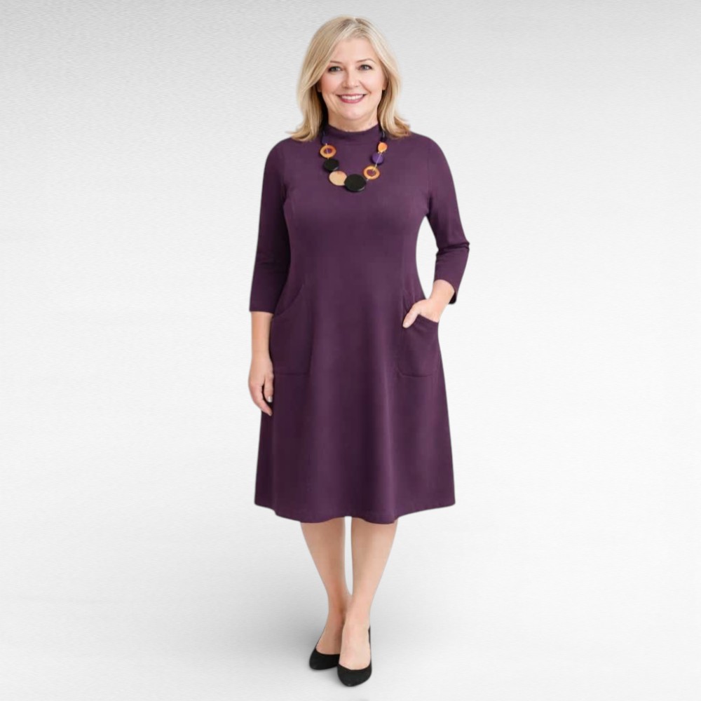 KL.896 - Lilla puuvillane taskutega kleit "Wool Overs"