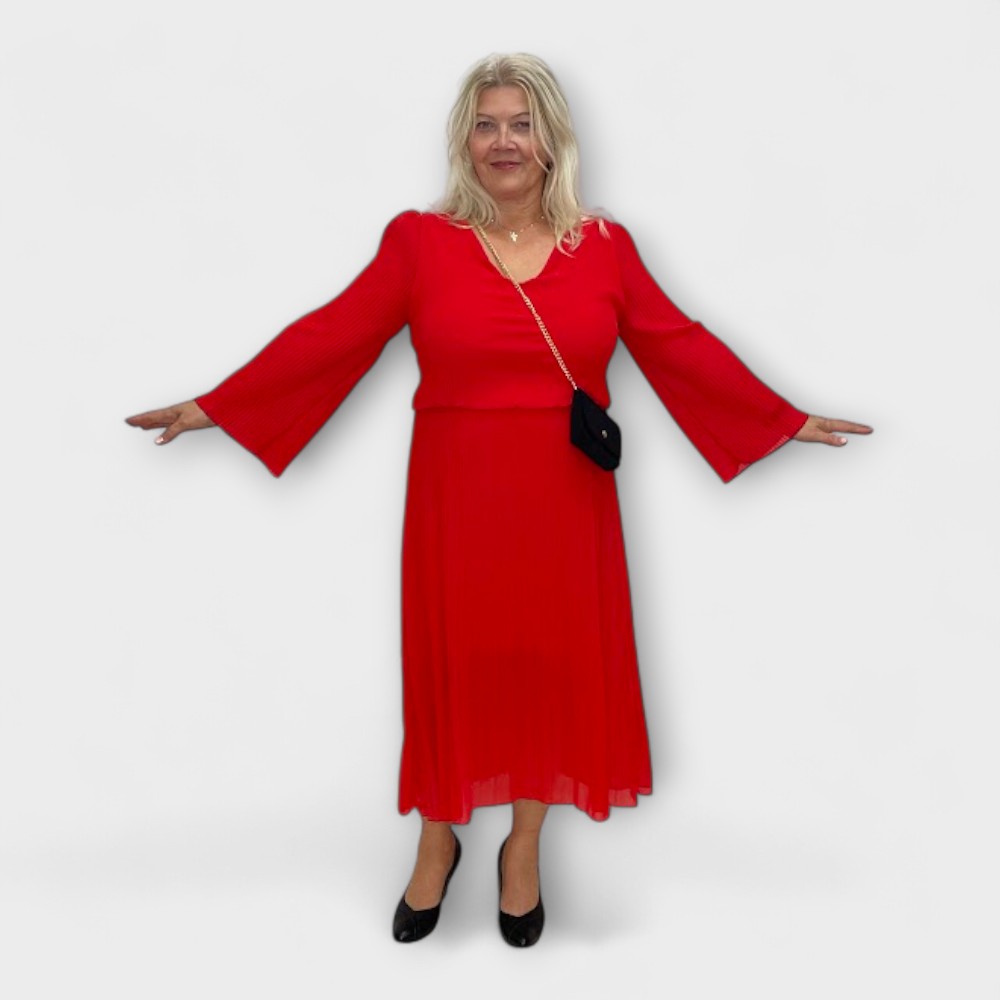 KL.279 - Naiselik V-kaelusega pidulik plisseerkleit "Melany"