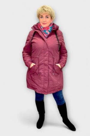 JO.023 - Naiselik lillakaspunane sügistalvine jope/parka "Ellen Rose"