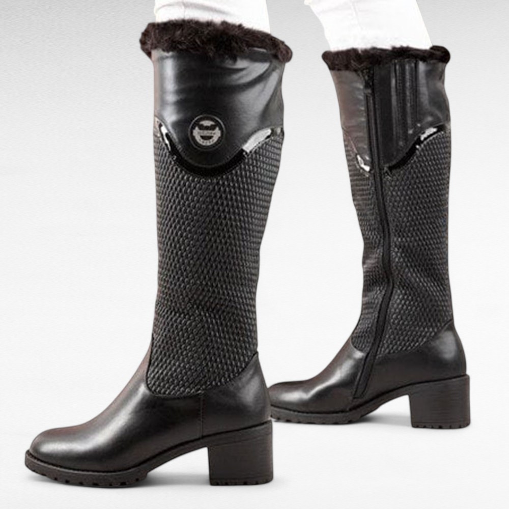 JA.025 - Mustad kõrge säärega s/k saapad "Plop"