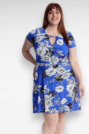 Sinine valge lillemustriga suvekleit "Nouvelle" (KL.343)