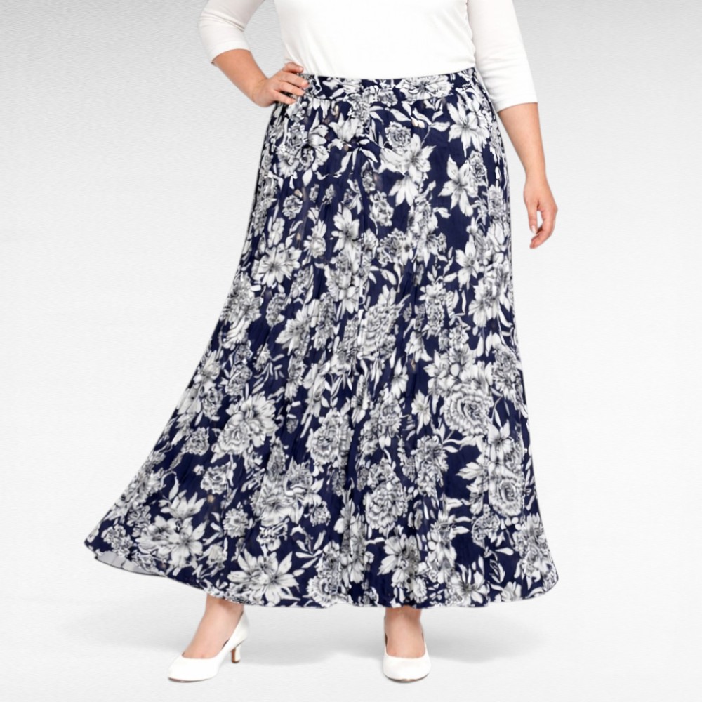 Tumesinine lillemustriga maksiseelik "Jessica London" (SE.065)