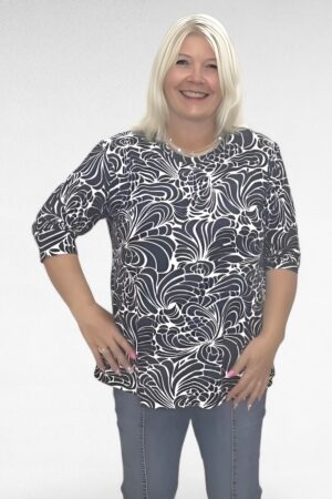 PL.101 - Kirju mustriga igapäevane pluus Pluus "CRN Collection"