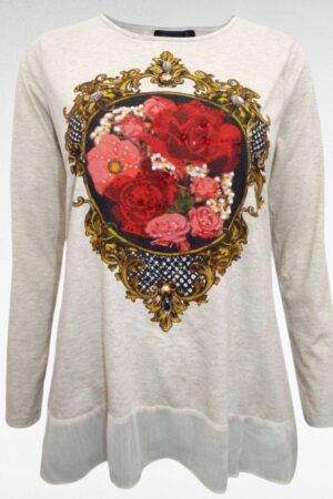 PL.052 - Beež lillemustriga pluus "Style & Co"