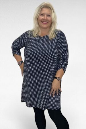 TU.369 - Naiselik tumesinine valgemummulise mustriga tuunika "Airely"