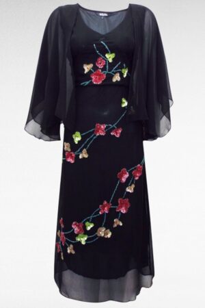 KL.216 - Must litritest lillemustriga kleit "Marks and Spencer"