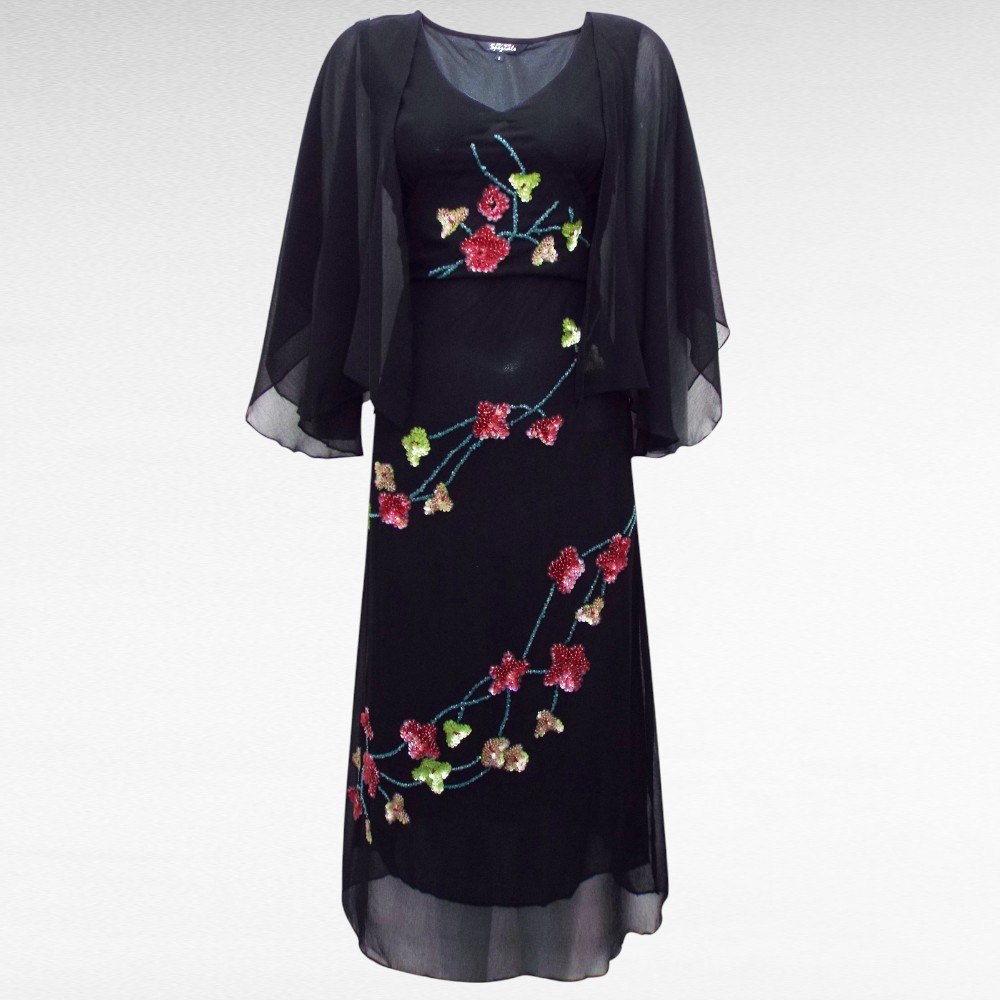 KL.216 - Must litritest lillemustriga kleit "Marks and Spencer"