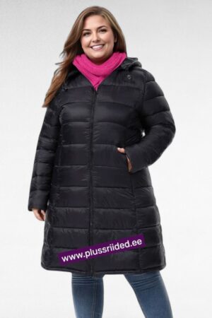 JO.109 - Soe mõnus pehme kapuutsiga sügistalvine poolmantel-2 tooni!