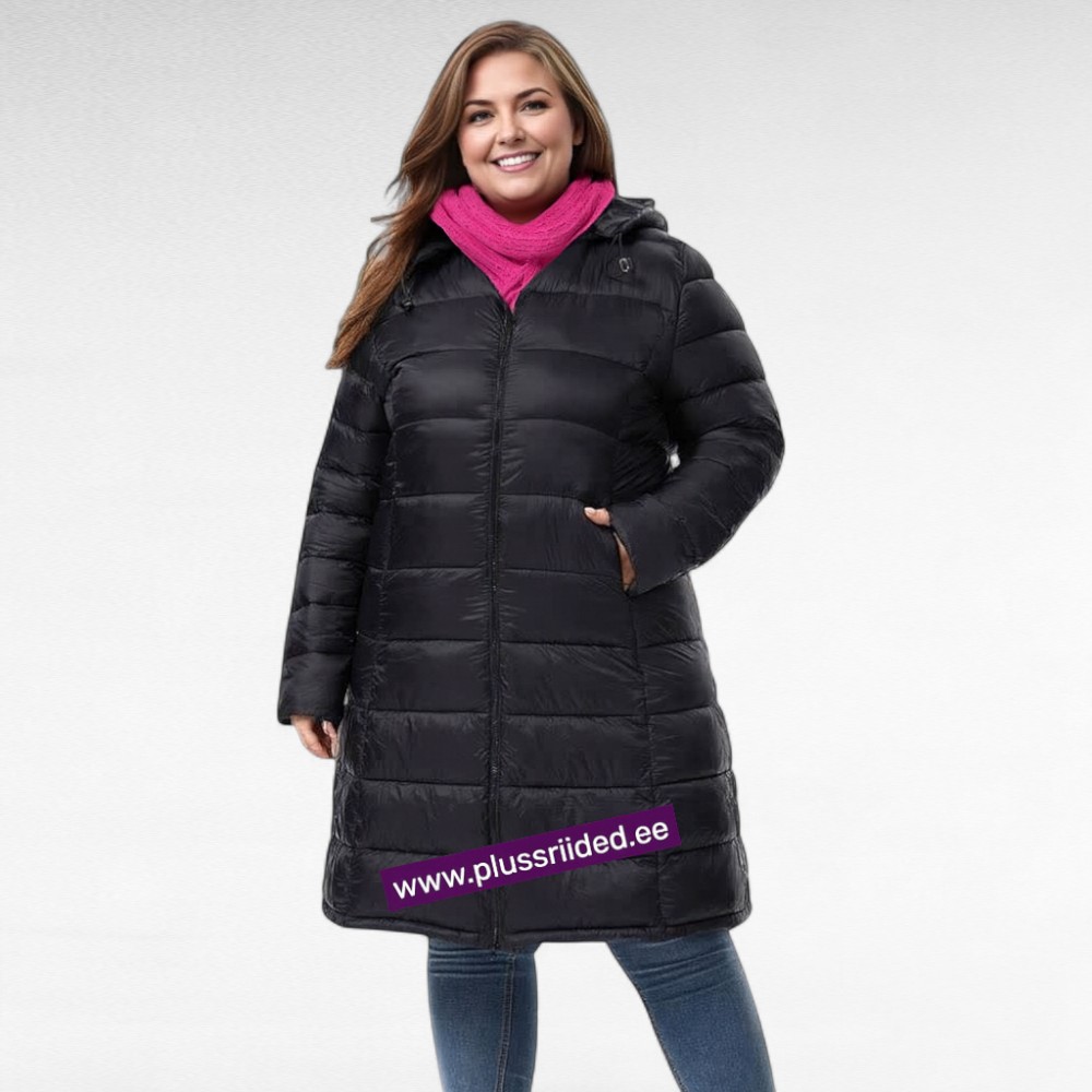 JO.109 - Soe mõnus pehme kapuutsiga sügistalvine poolmantel-2 tooni!