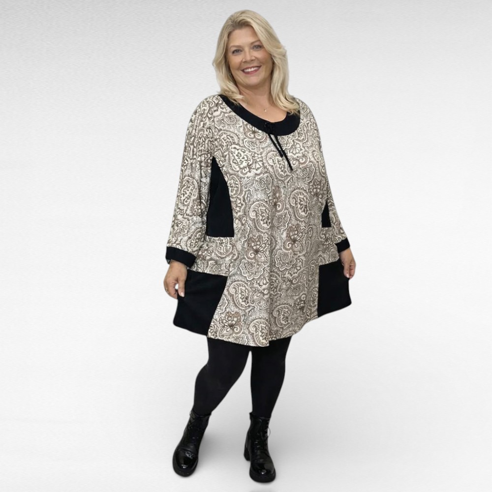 TU.517 - Salendava lõikega neerumustriga taskutega tuunika - Image 2