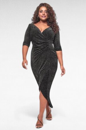 KL.346 - Must sätendav pidulik kleit pikemale kasvule firmalt "Scarlett and Jo"