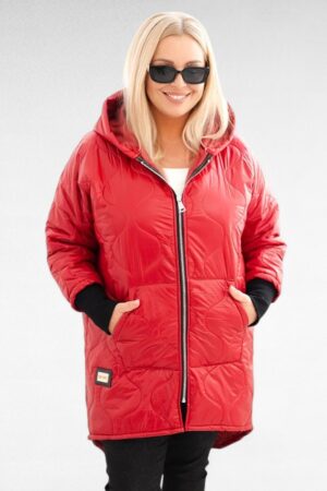 JO.058 - Pikem punane kapuutsiga sügisjope naistele