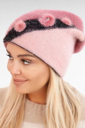 MU.139 - Pehme ja soe tutikestega kaunistatud naiste sügistalvine müts