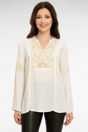 PL.221 - "Premoda" valge tikanditega pluus