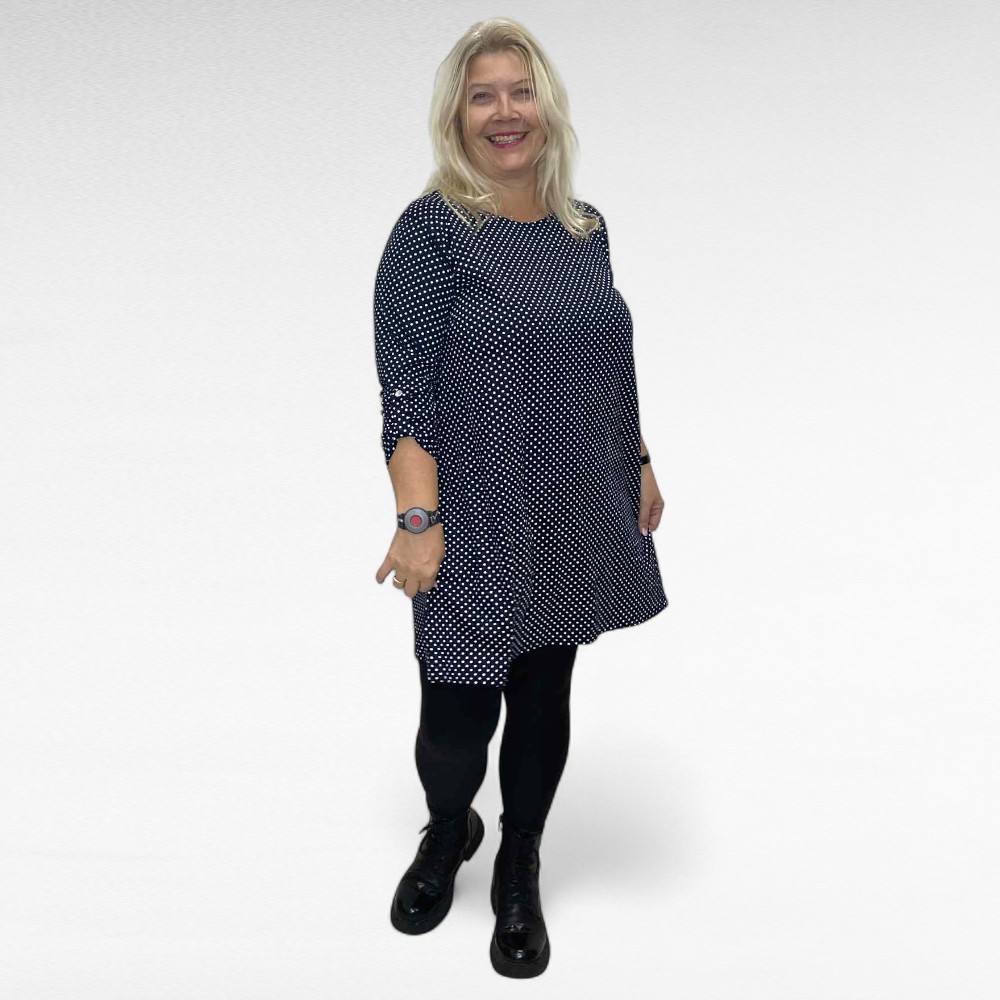 TU.369 - Naiselik tumesinine valgemummulise mustriga tuunika "Airely" - Image 2