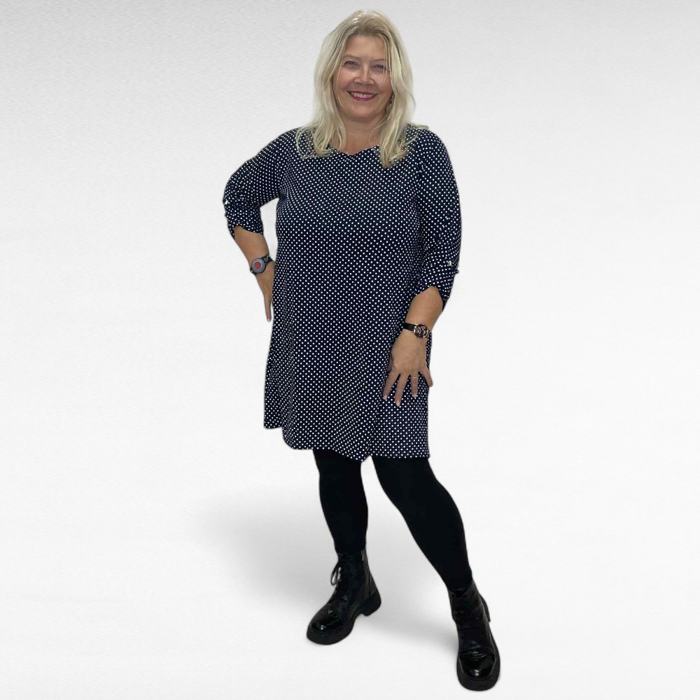 TU.369 - Naiselik tumesinine valgemummulise mustriga tuunika "Airely" - Image 3