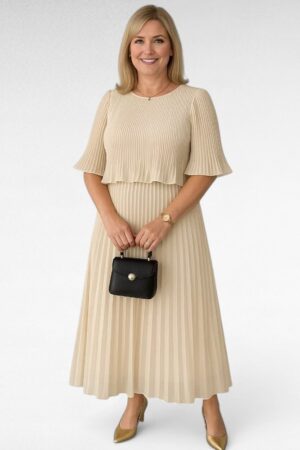 KL.893 - Pidulik kahekihiline alt voodriga pikk plisseerkleit "Sirena"