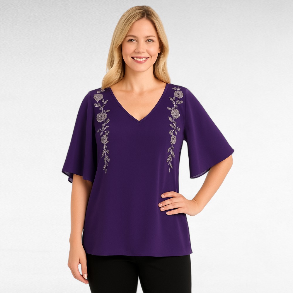 PL.344 - Lilla pidulik tikanditega pluus "Together"