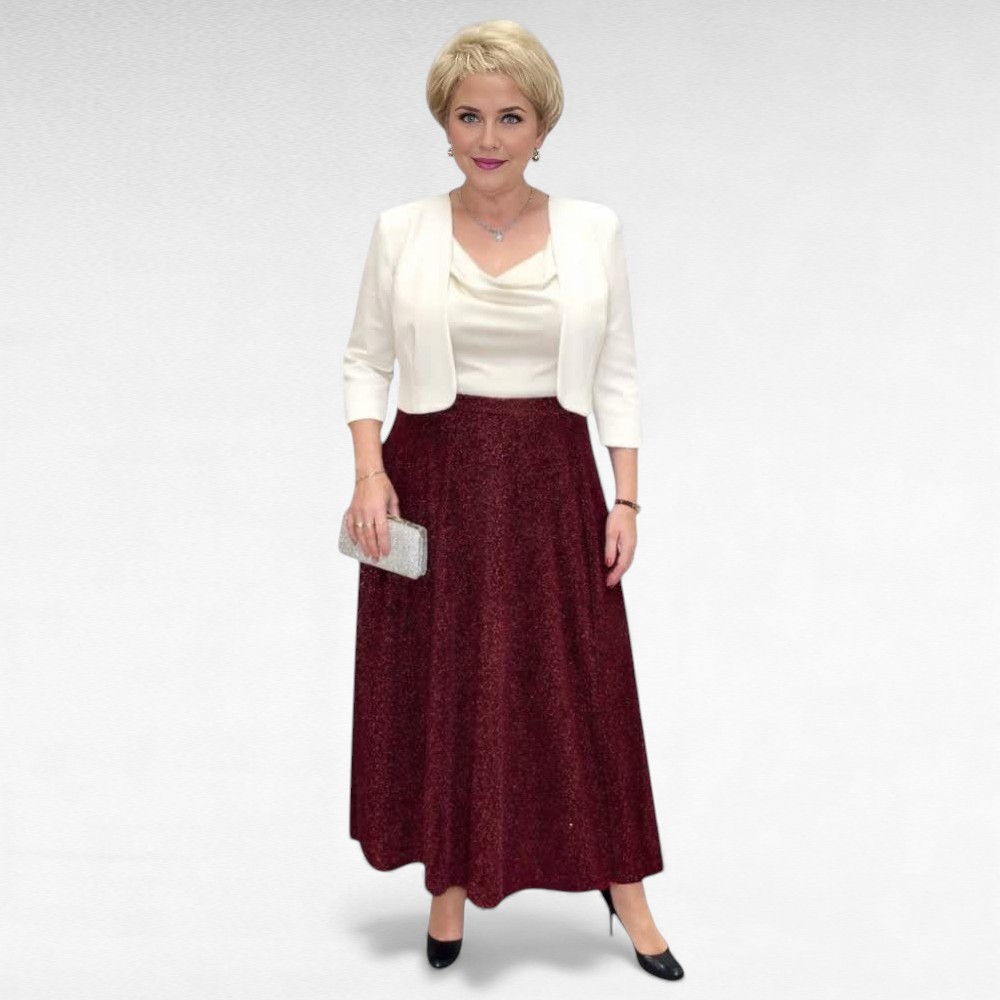 SE.123 - Pidulik sätendav pikk taskutega seelik "Womanary"-2 ilusat tooni - Image 3