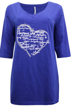 PL.090 - Sinine südamepildiga pikem pluus "Blancheporte"