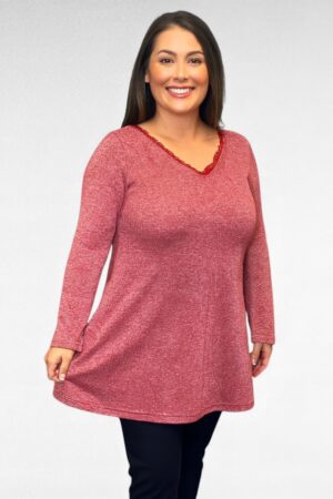 TU.130 - Helepunane sätendav pidulik jõulutuunika "Cellbes"