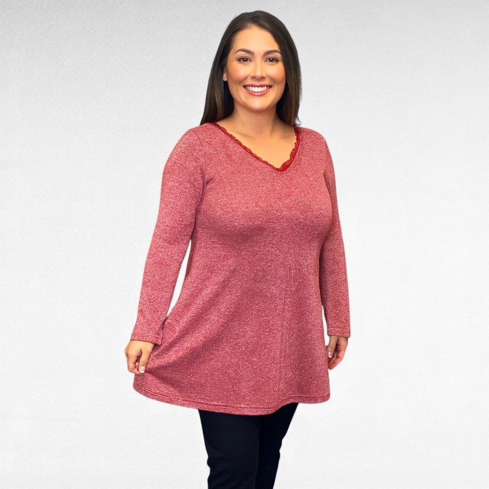 TU.130 - Helepunane sätendav pidulik jõulutuunika "Cellbes"