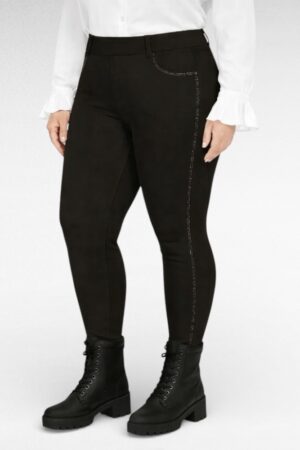 PY.016 - Mustad sätendavate triipudega retuuspüksid "Kesi"