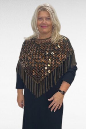 Pronksivärvi õhuline otsast narmastega boolero