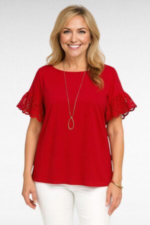 PL.256 - Broderiipitsist varrukatega pluus "Kim Rogers"