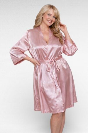 OR.088 - Luksuslik roosa siidjas hommikumantel "Pretty Little Thing"