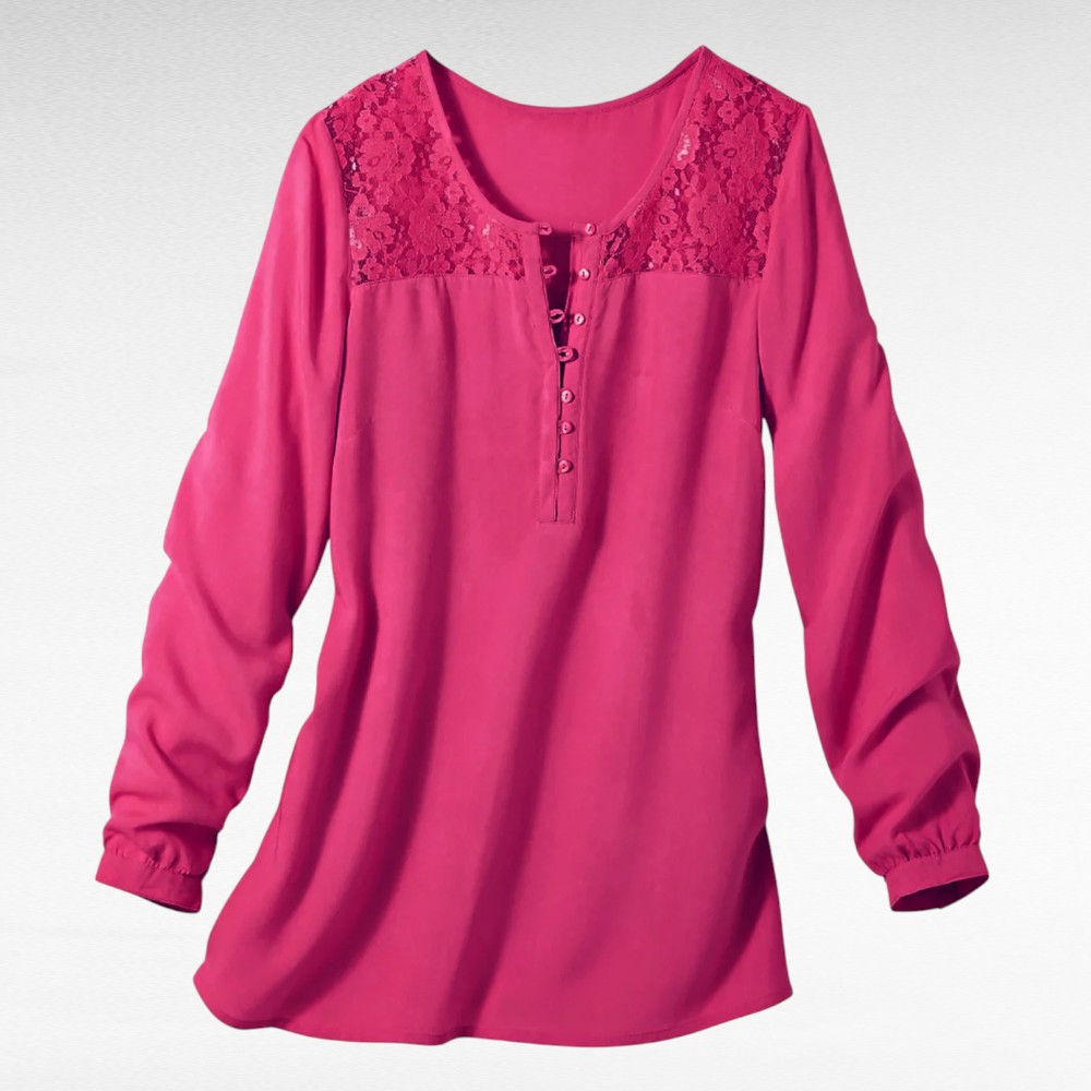 PL.064 - Lillakasroosa pitsiline pikem pluus "Blancheporte" - Image 2