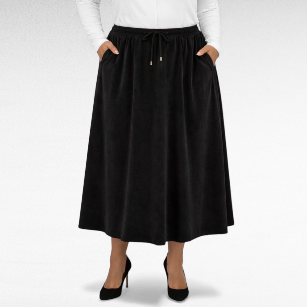 SE.015 - Pehmest veluursametist alt laienev must seelik "Mirell"