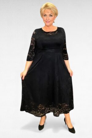 KL.771 - Luksuslik must pikk pitskleit "Athena"