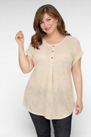 PL.194 - Beež alt kaarjas õhuline pluus "Peacock"