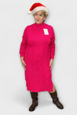 KL.792 - Palmikkoes kõrge kaelusega kampsunkleit "New Collection"