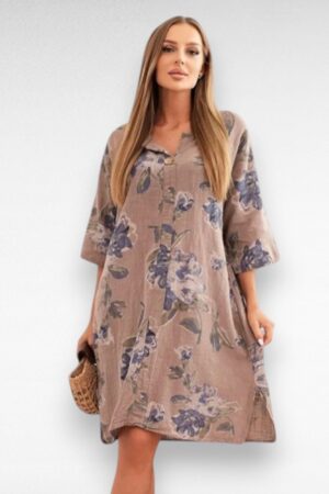 KL.768 - Puuvillane lilleline naiste suvekleit