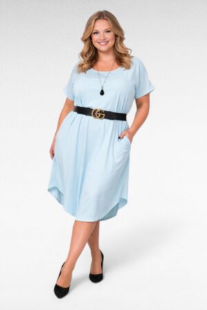 Stretchikas taskutega alt kaarjas suvekleit "Nora" (KL.130)