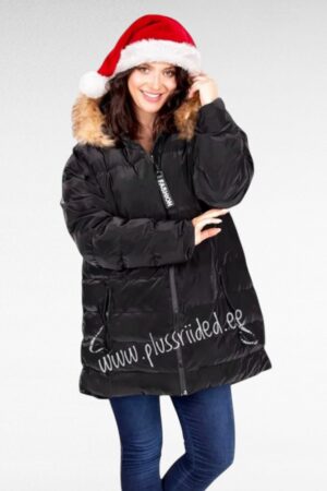 JO.006 - Must kapuutsiga sügistalvine jope "Zentex"