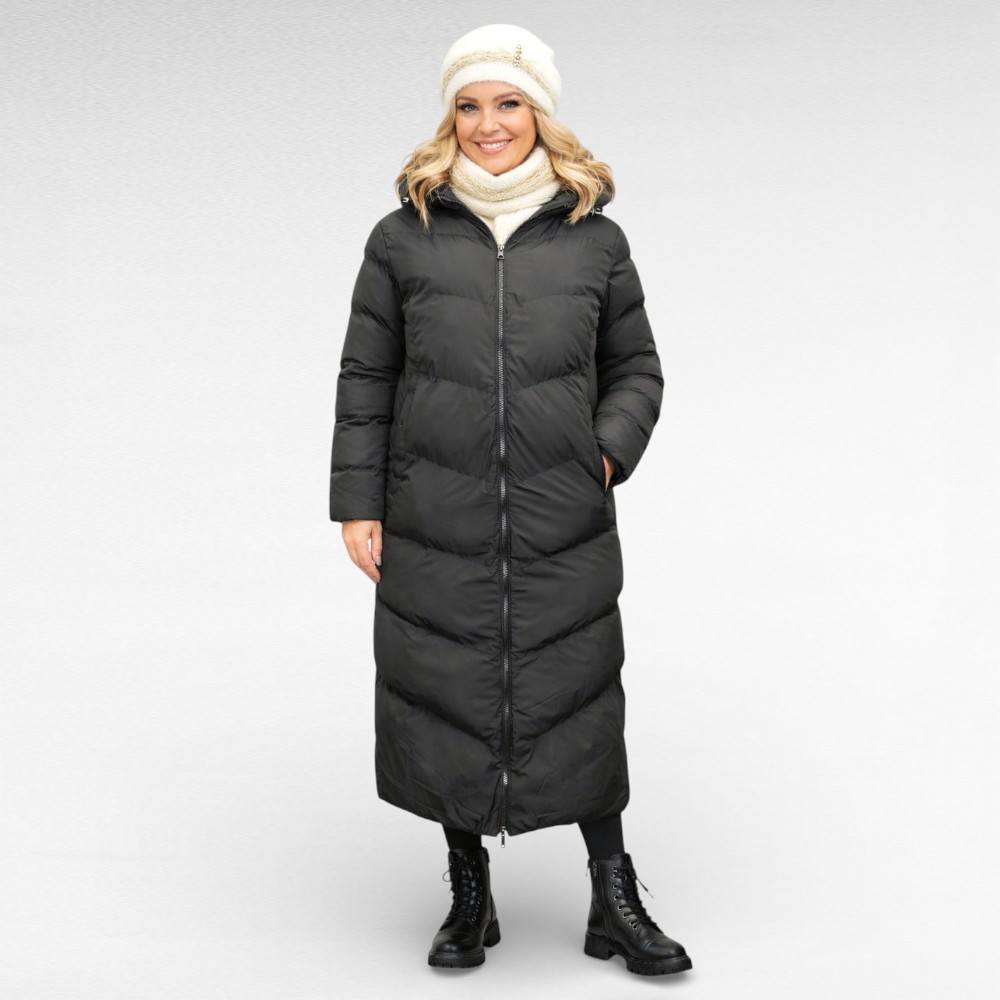 JO.074 - Pikk tepitud kilematerjalist kvaliteetne sügismantel/talvemantel "David Barry"