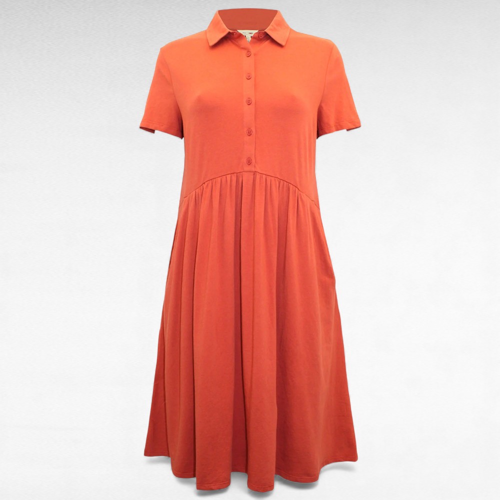 KL.141 - Oranž puuvillane taskutega kleit Inglismaalt firmalt "Seasalt" - Image 2