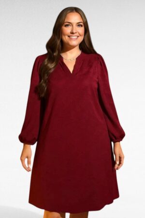 KL.053 - Veinipunane sissepressitud lillemustriga kleit "Maybel"