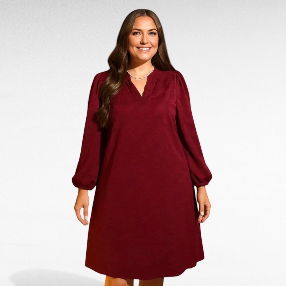 KL.053 - Veinipunane sissepressitud lillemustriga kleit "Maybel"